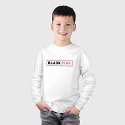Лонгслив хлопковый детский Black pink - emblem, цвет: белый — фото 2