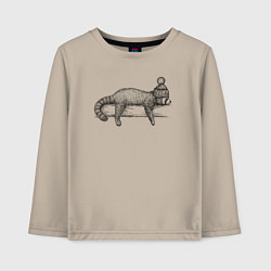 Лонгслив хлопковый детский Рыжая панда отдыхает, цвет: миндальный