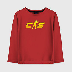 Лонгслив хлопковый детский CS2 yellow logo, цвет: красный