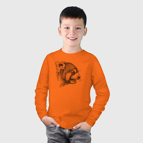 Детский лонгслив Красная панда злобная / Оранжевый – фото 3