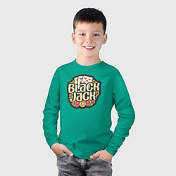 Лонгслив хлопковый детский Blackjack, цвет: зеленый — фото 2