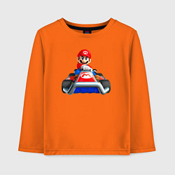Лонгслив хлопковый детский Марио гоняет, цвет: оранжевый