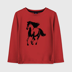 Лонгслив хлопковый детский Лошадь скачет, цвет: красный