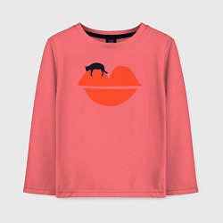 Лонгслив хлопковый детский Kiss cat, цвет: коралловый