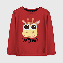 Лонгслив хлопковый детский Wow giraffe, цвет: красный