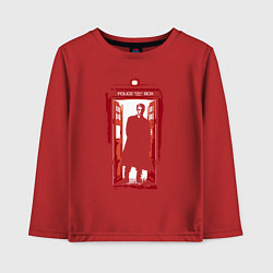 Лонгслив хлопковый детский Doctor who tardis, цвет: красный