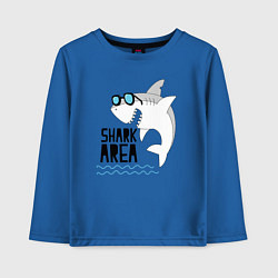 Лонгслив хлопковый детский Зона акул, цвет: синий