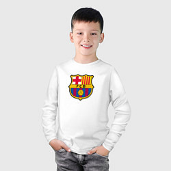 Лонгслив хлопковый детский Barcelona fc sport, цвет: белый — фото 2