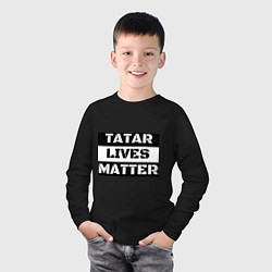 Лонгслив хлопковый детский Tatar lives matter, цвет: черный — фото 2