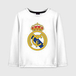 Лонгслив хлопковый детский Real madrid fc sport, цвет: белый