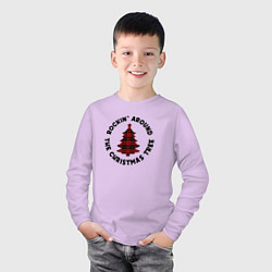 Лонгслив хлопковый детский Rocking around the christmas tree, цвет: лаванда — фото 2