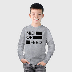 Лонгслив хлопковый детский Mid or feed, цвет: меланж — фото 2