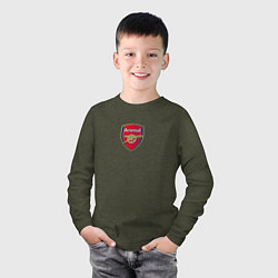Лонгслив хлопковый детский Arsenal fc sport club, цвет: меланж-хаки — фото 2