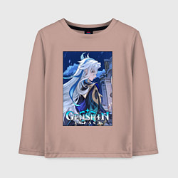 Лонгслив хлопковый детский Нёвиллет - Геншин Импакт, цвет: пыльно-розовый