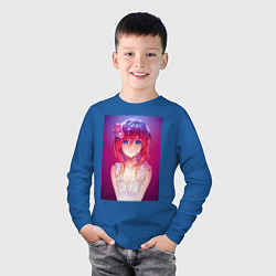 Лонгслив хлопковый детский Anime Girl refflex, цвет: синий — фото 2