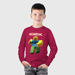 Лонгслив хлопковый детский Roblox бегущий персонаж, цвет: маджента — фото 2
