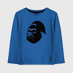 Лонгслив хлопковый детский Голова гориллы, цвет: синий