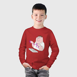 Лонгслив хлопковый детский Питер Гриффен с длинными ногтями, цвет: красный — фото 2