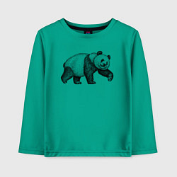 Лонгслив хлопковый детский Панда гуляет, цвет: зеленый