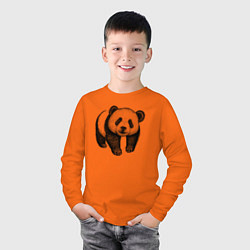 Лонгслив хлопковый детский Панда милая, цвет: оранжевый — фото 2