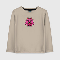 Лонгслив хлопковый детский Маленький монстр, цвет: миндальный