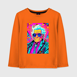Лонгслив хлопковый детский Пожилой Левик, цвет: оранжевый