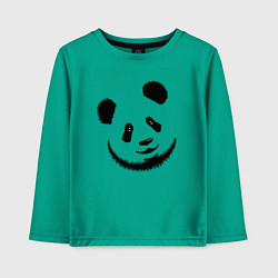 Лонгслив хлопковый детский Голова милой панды, цвет: зеленый