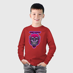 Лонгслив хлопковый детский Purple crazy monkey, цвет: красный — фото 2
