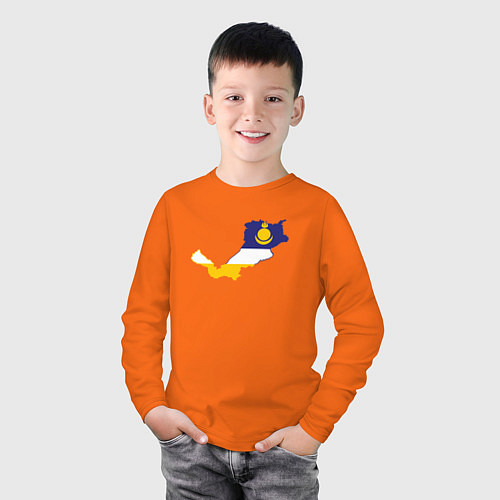 Детский лонгслив Республика Бурятия / Оранжевый – фото 3