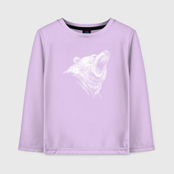 Лонгслив хлопковый детский Торс ревущего медведя, цвет: лаванда
