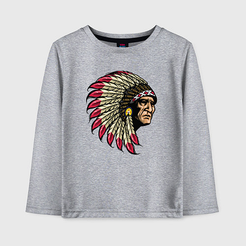Детский лонгслив Гордый индеец / Меланж – фото 1