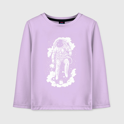 Детский лонгслив Космонавт среди звезд / Лаванда – фото 1