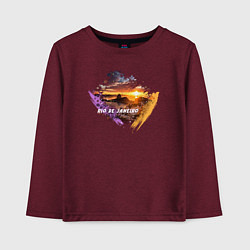Лонгслив хлопковый детский Бразилия: Рио, цвет: меланж-бордовый