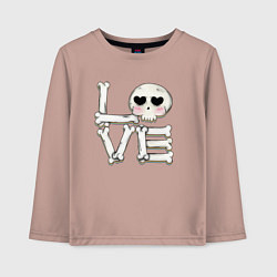 Лонгслив хлопковый детский Любовь на костях, цвет: пыльно-розовый