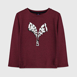 Лонгслив хлопковый детский Depeche Mode - Молния от косухи, цвет: меланж-бордовый