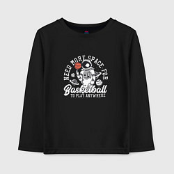 Лонгслив хлопковый детский Basketball to play anywhere, цвет: черный