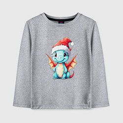 Лонгслив хлопковый детский Милый новогодний дракошка, цвет: меланж