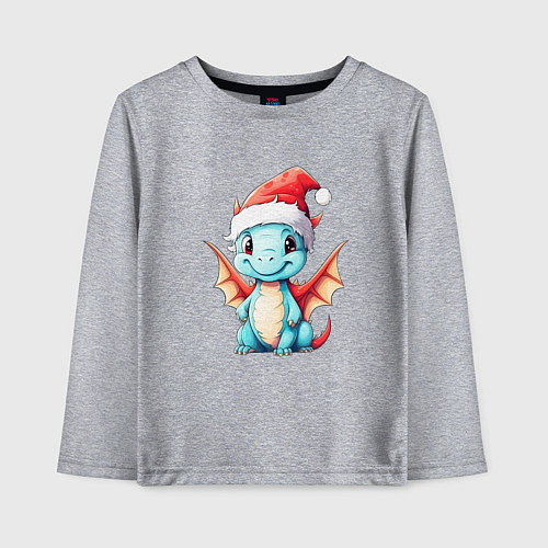 Детский лонгслив Милый новогодний дракошка / Меланж – фото 1