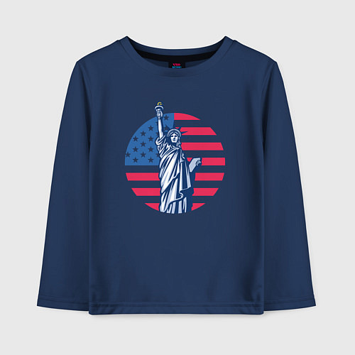Детский лонгслив Statue of Liberty / Тёмно-синий – фото 1