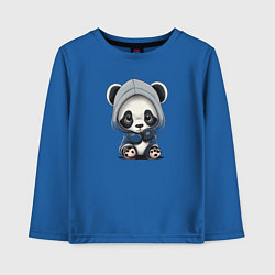 Лонгслив хлопковый детский Грустная панда, цвет: синий
