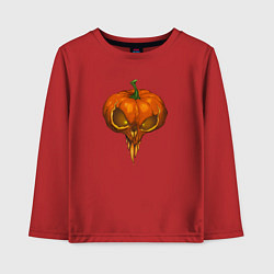 Лонгслив хлопковый детский Halloween pumpkin, цвет: красный