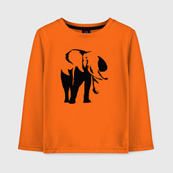 Лонгслив хлопковый детский Слон трафарет, цвет: оранжевый