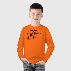 Лонгслив хлопковый детский Слон в профиль, цвет: оранжевый — фото 2