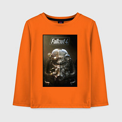 Лонгслив хлопковый детский Fallout armour poster, цвет: оранжевый