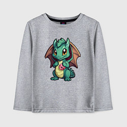 Лонгслив хлопковый детский Дракон новогодней мечты 2024, цвет: меланж