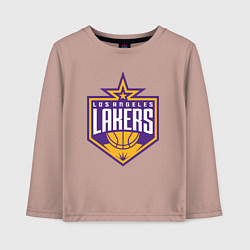 Лонгслив хлопковый детский Los Angelas Lakers star, цвет: пыльно-розовый