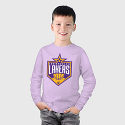 Лонгслив хлопковый детский Los Angelas Lakers star, цвет: лаванда — фото 2
