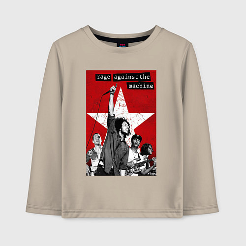 Детский лонгслив Rage Against the Machine - group / Миндальный – фото 1