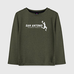 Лонгслив хлопковый детский Basket San Antonio, цвет: меланж-хаки