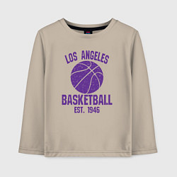 Лонгслив хлопковый детский Basketball Los Angeles, цвет: миндальный